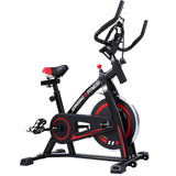 Spin Exercise Bike Flywheel Fitness Commercial Home Workout Gym Machine Bonus Phone Holder Black