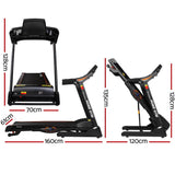 Everfit Electric Treadmill 48cm Incline Running Home Gym Fitness Machine Black