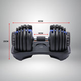 48KG POWERTRAIN ADJUSTABLE DUMBBELL HOME GYM SET BLUE