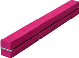 2.2m Gymnastics Folding Balance Beam Pink Synthetic Suede